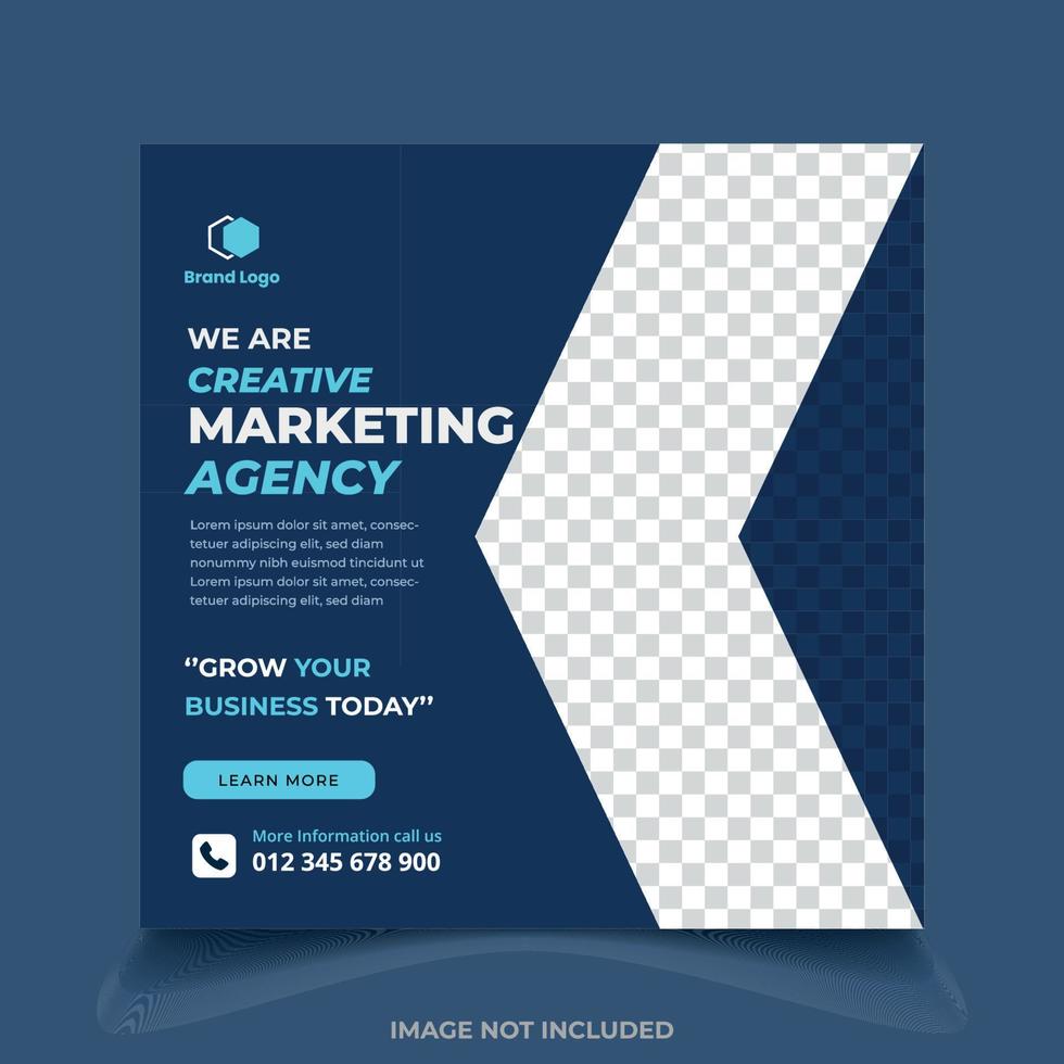 Digital marketing agency and corporate social media post template vector