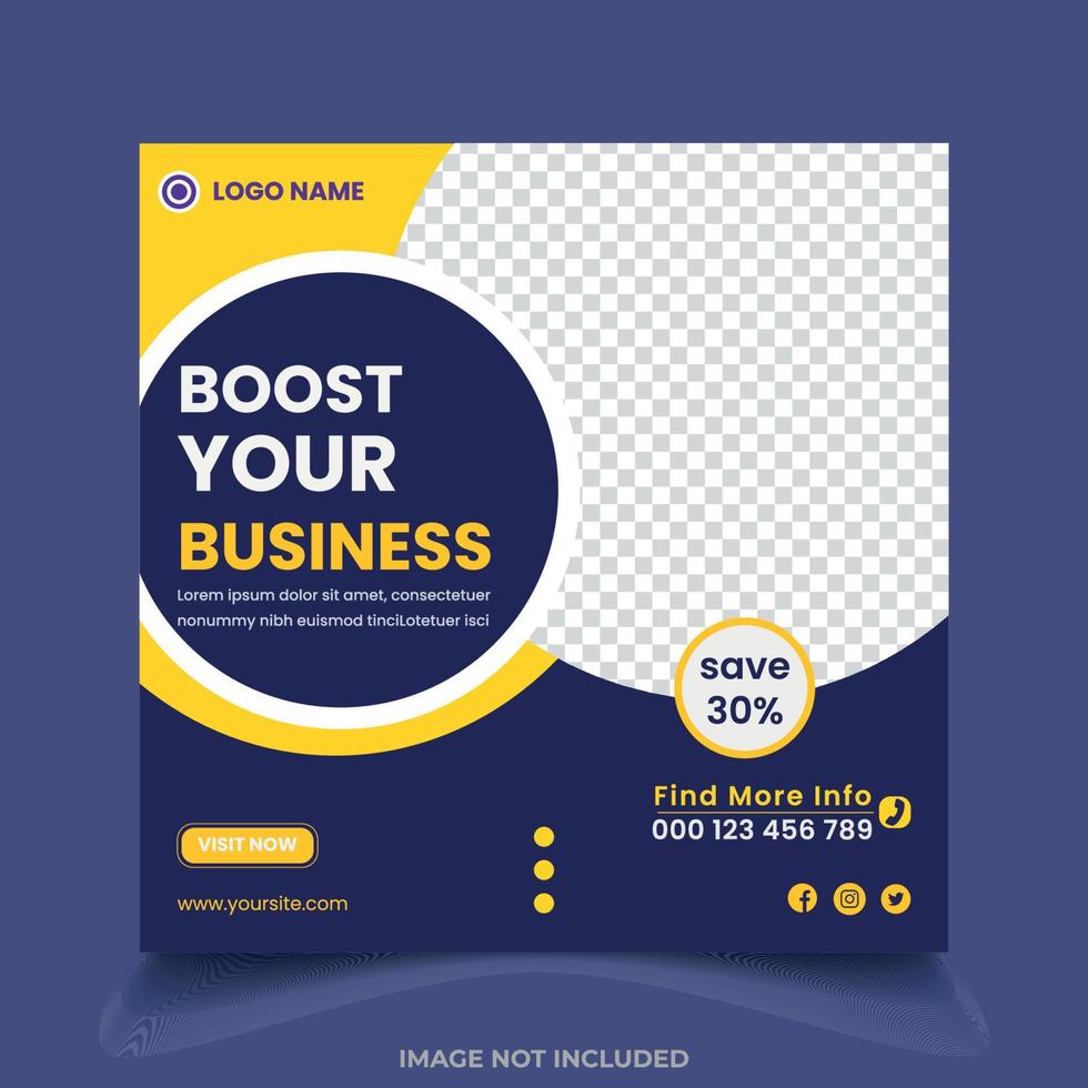 Digital marketing agency and corporate social media post template vector
