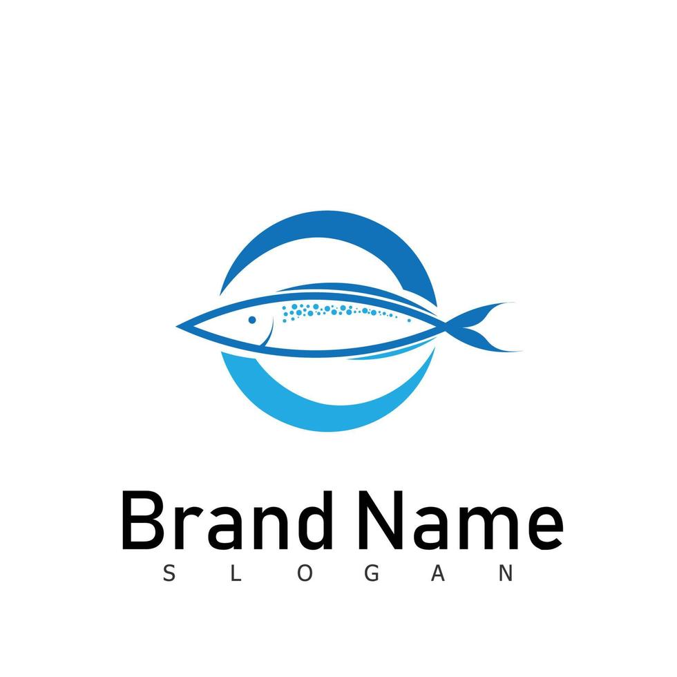 pez logo diseño emblema animal vector
