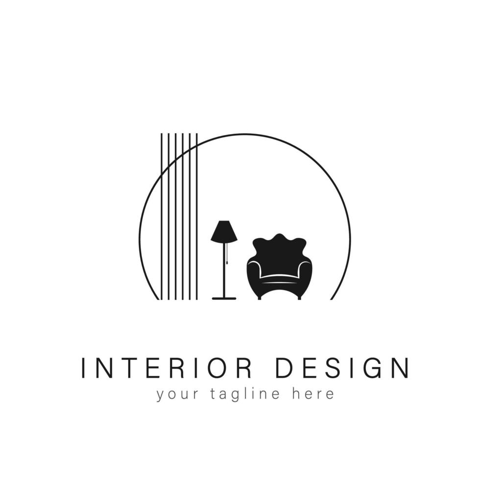 furniture logo interior design abstract vector