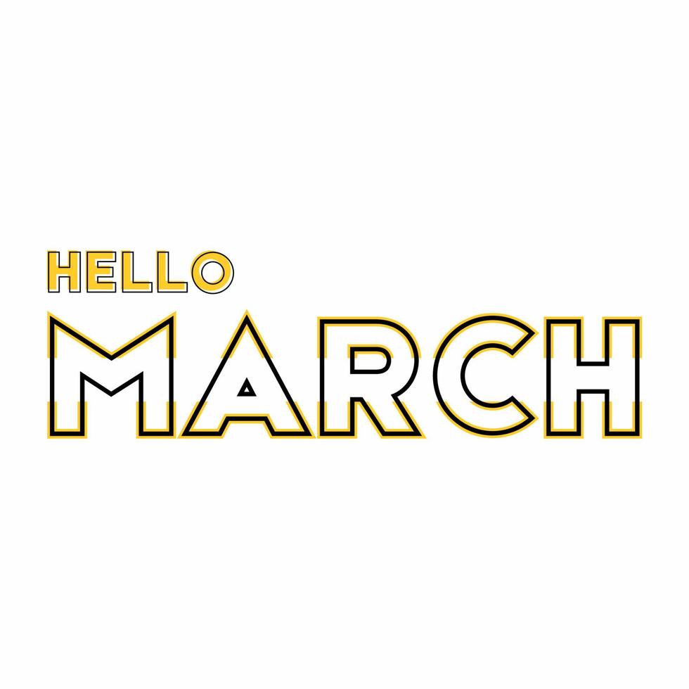 Vector design for Hello March greeting