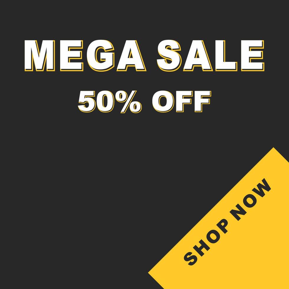 Vector mega sale 50 percent social media template