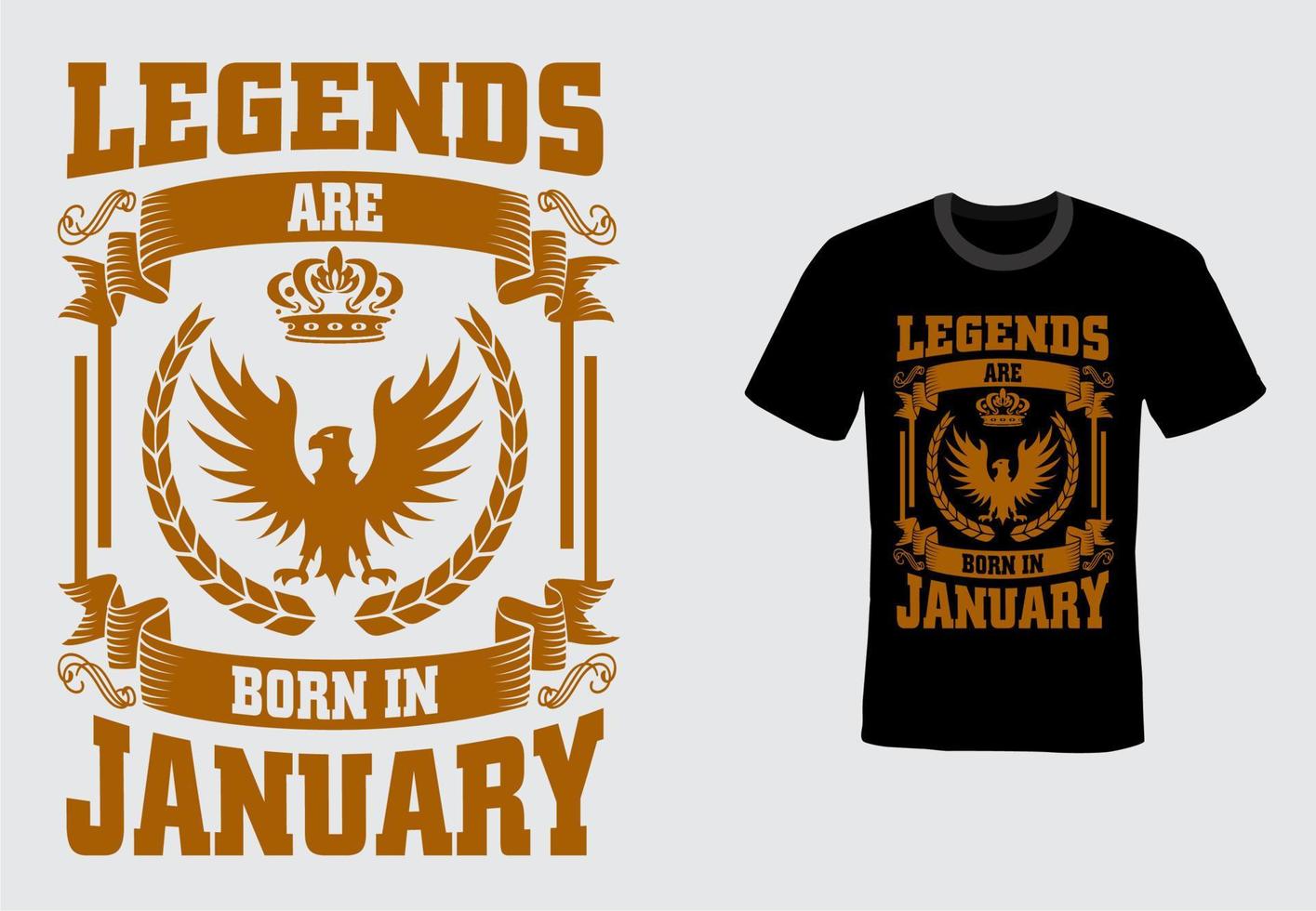 Vector t-shirt design for people born in january