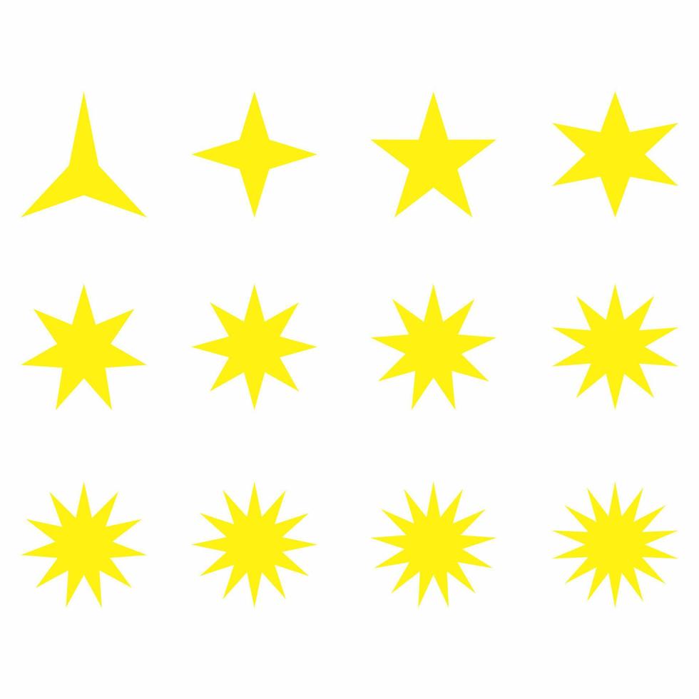 Star vector design with various shapes