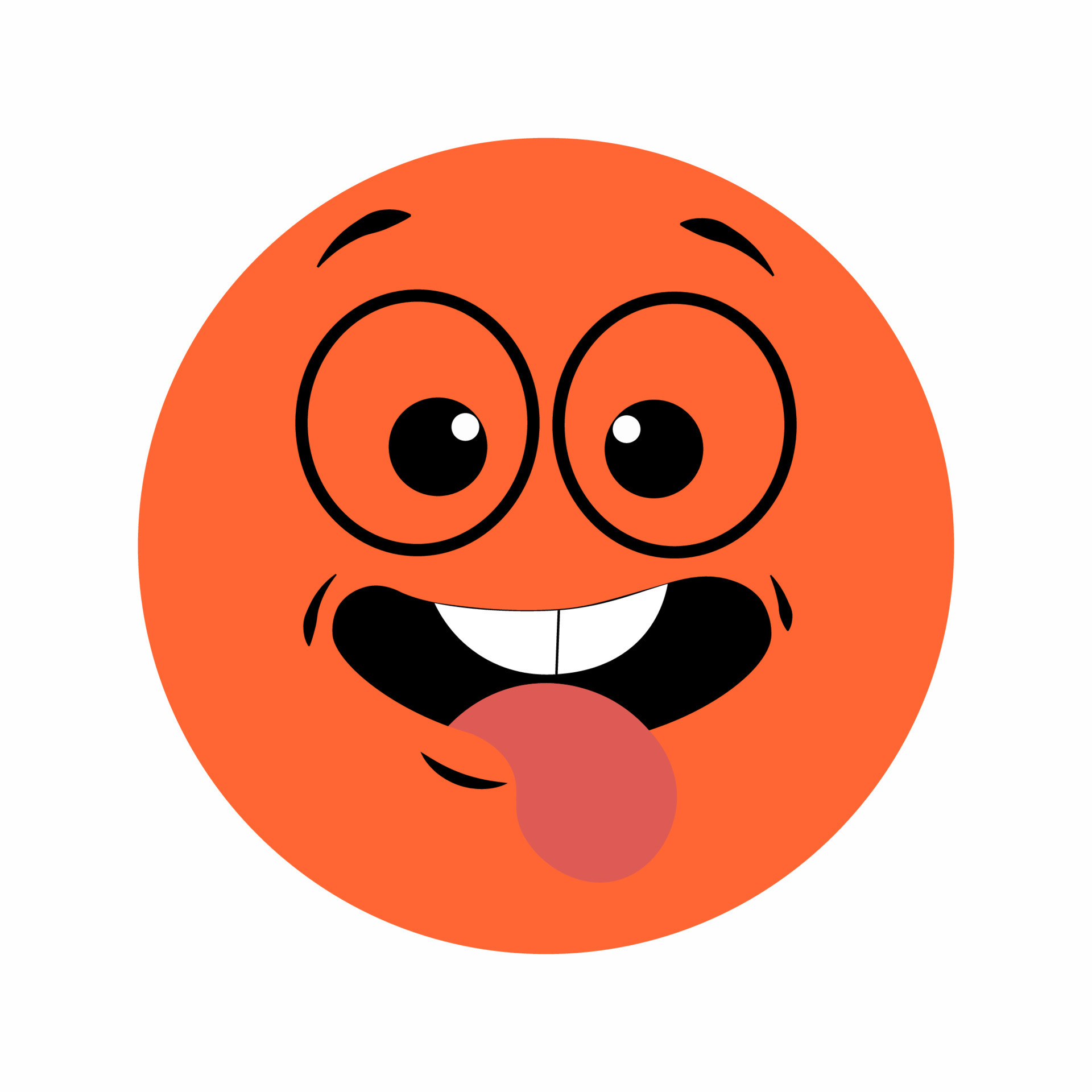 cartoon smiley face with tongue sticking out