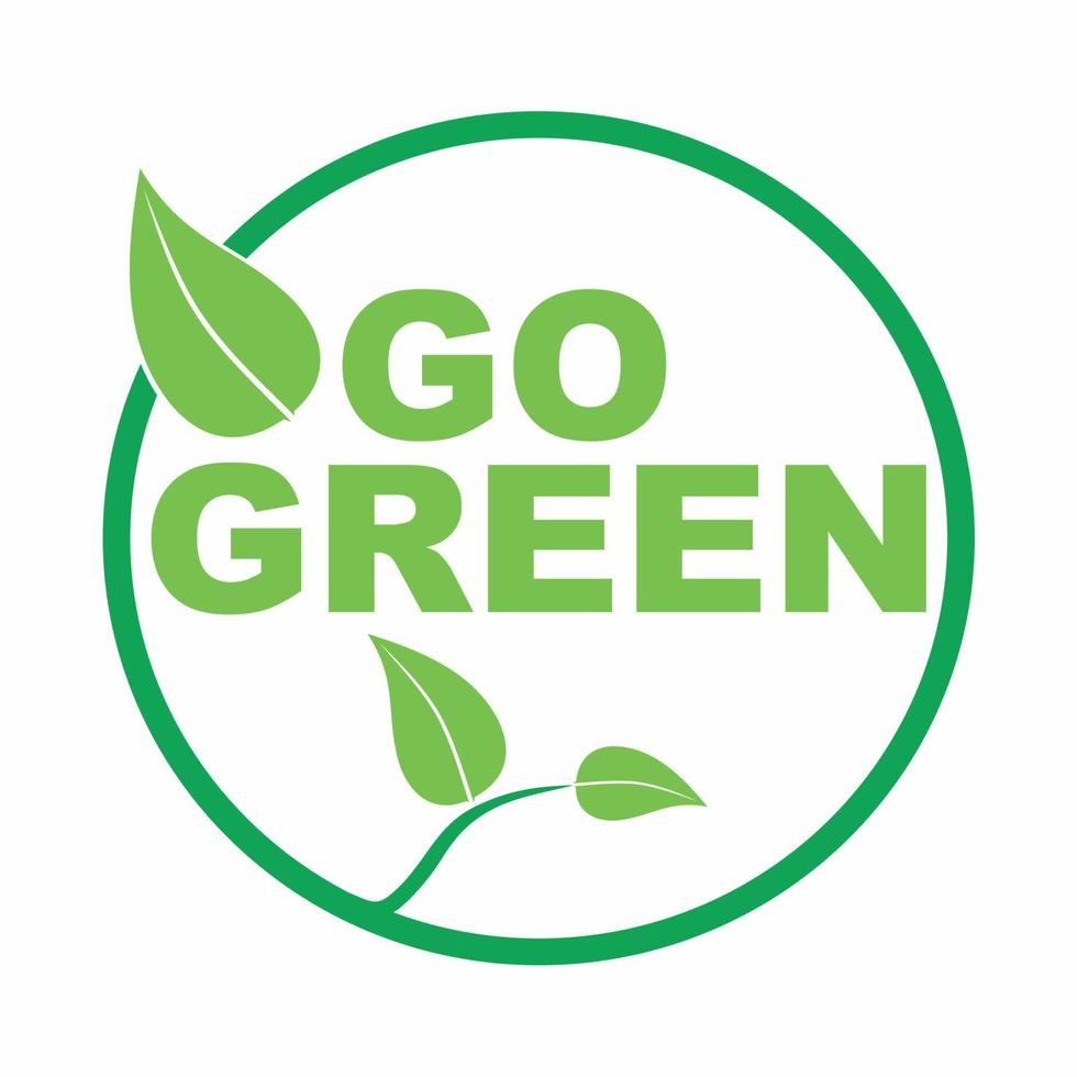 Go green logo design vector
