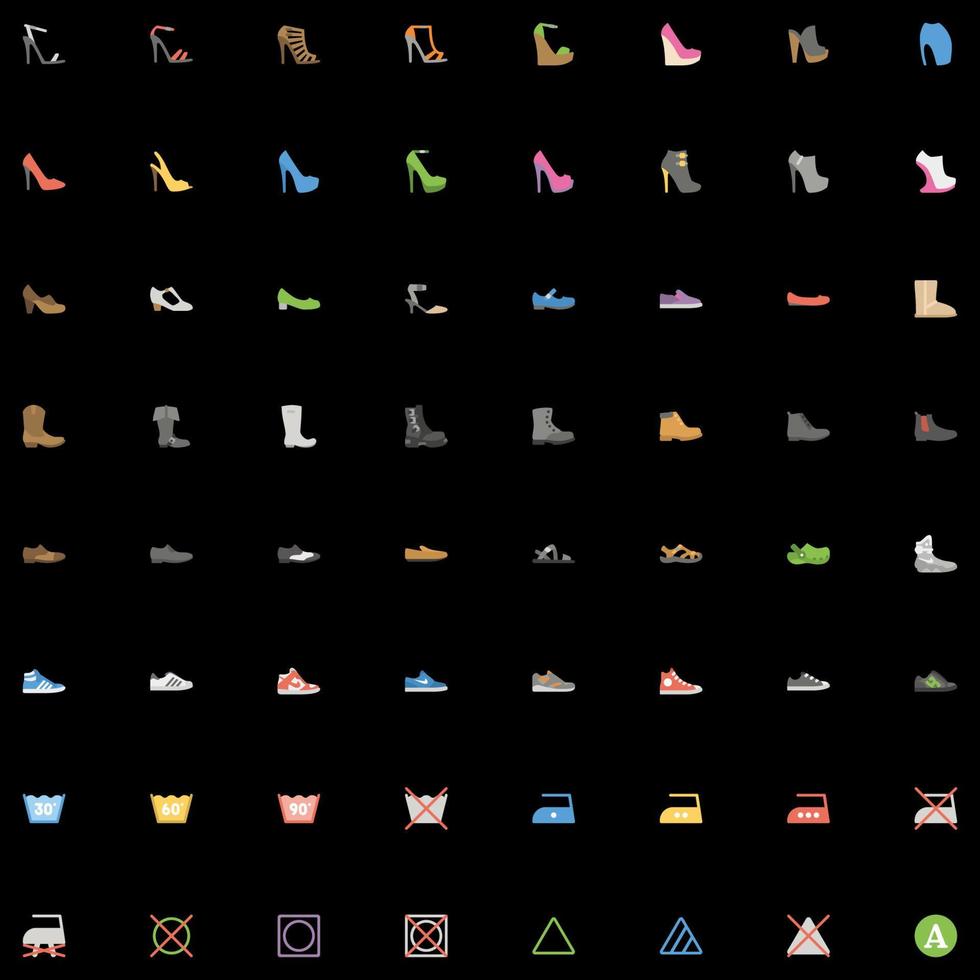 Vector set of colorful icons with various categories