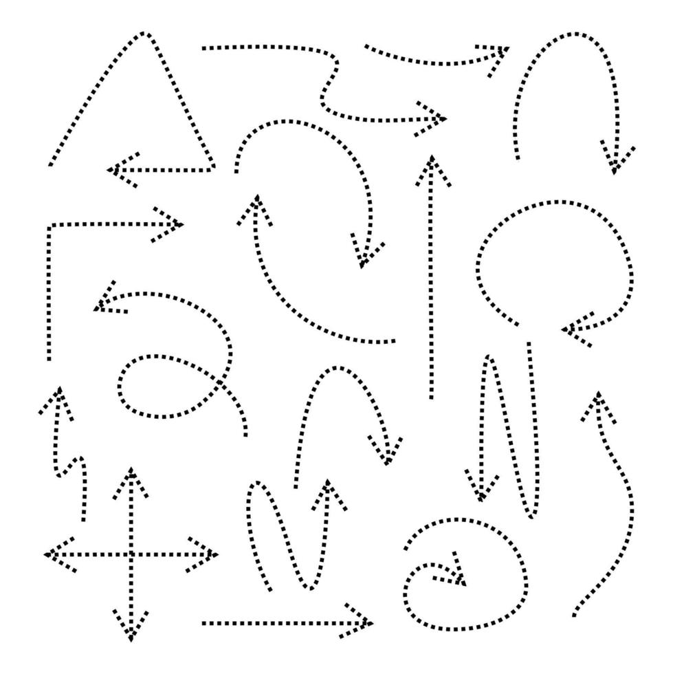 línea punteada vectorial formando una flecha vector