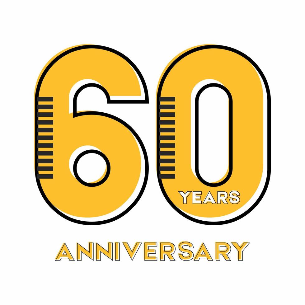 diseño vectorial para el aniversario de 60 años vector