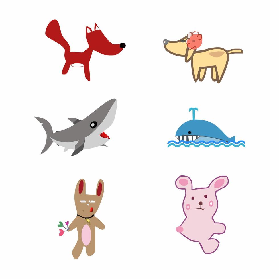 diseño de vectores de animales de dibujos animados