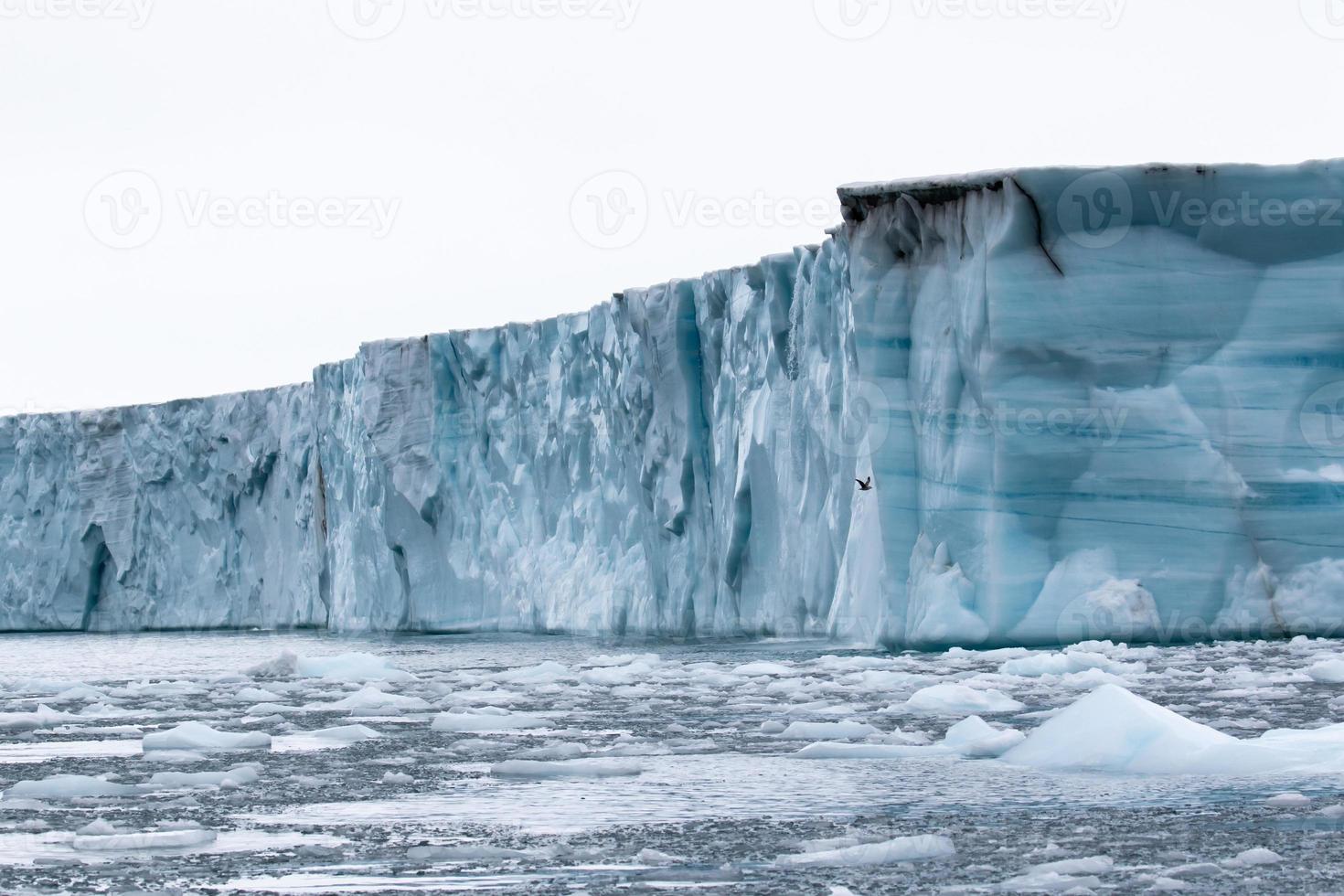 glaciar en el mar en el ártico en nordaustlandet foto