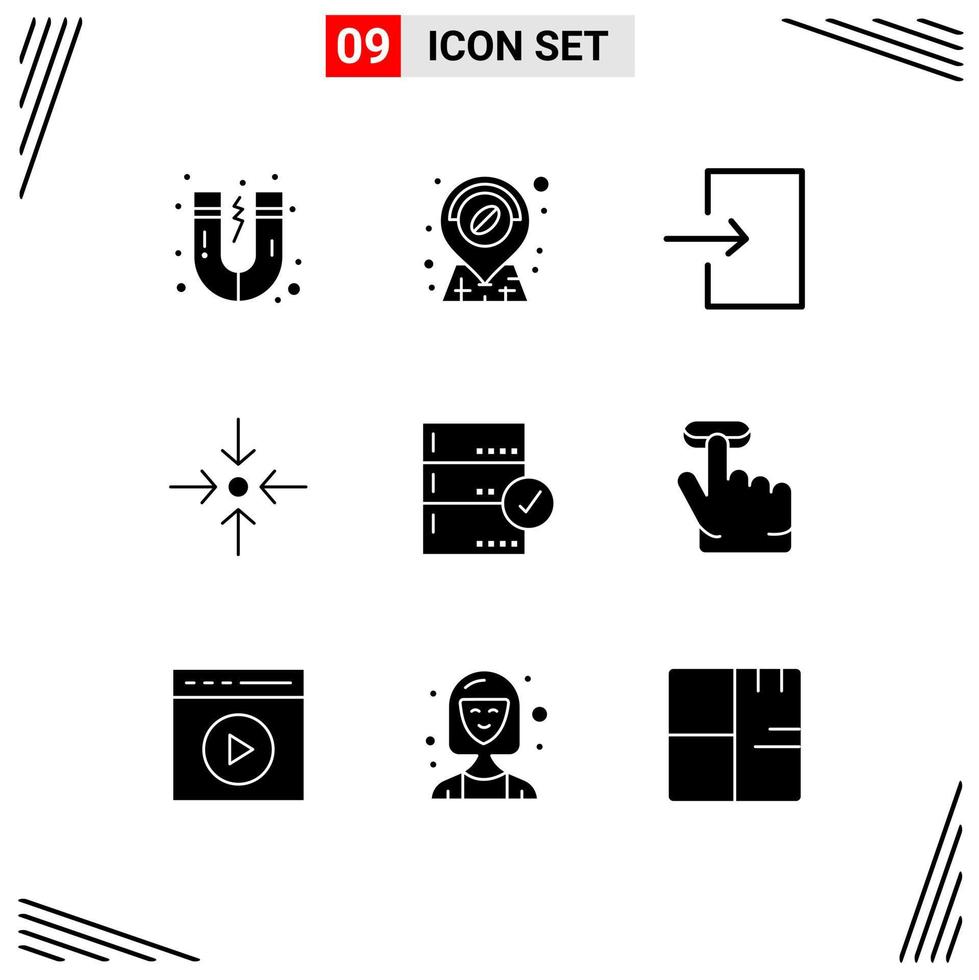 9 Creative Icons Modern Signs and Symbols of click check input base approve Editable Vector Design Elements