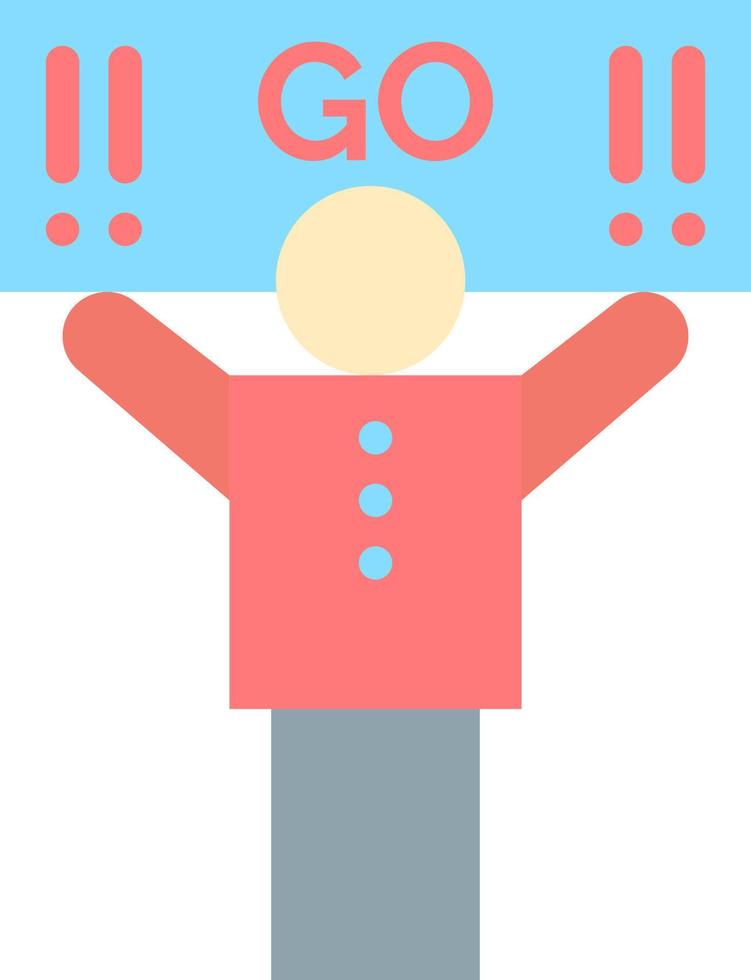 Fan Sport Support Supporter  Flat Color Icon Vector icon banner Template