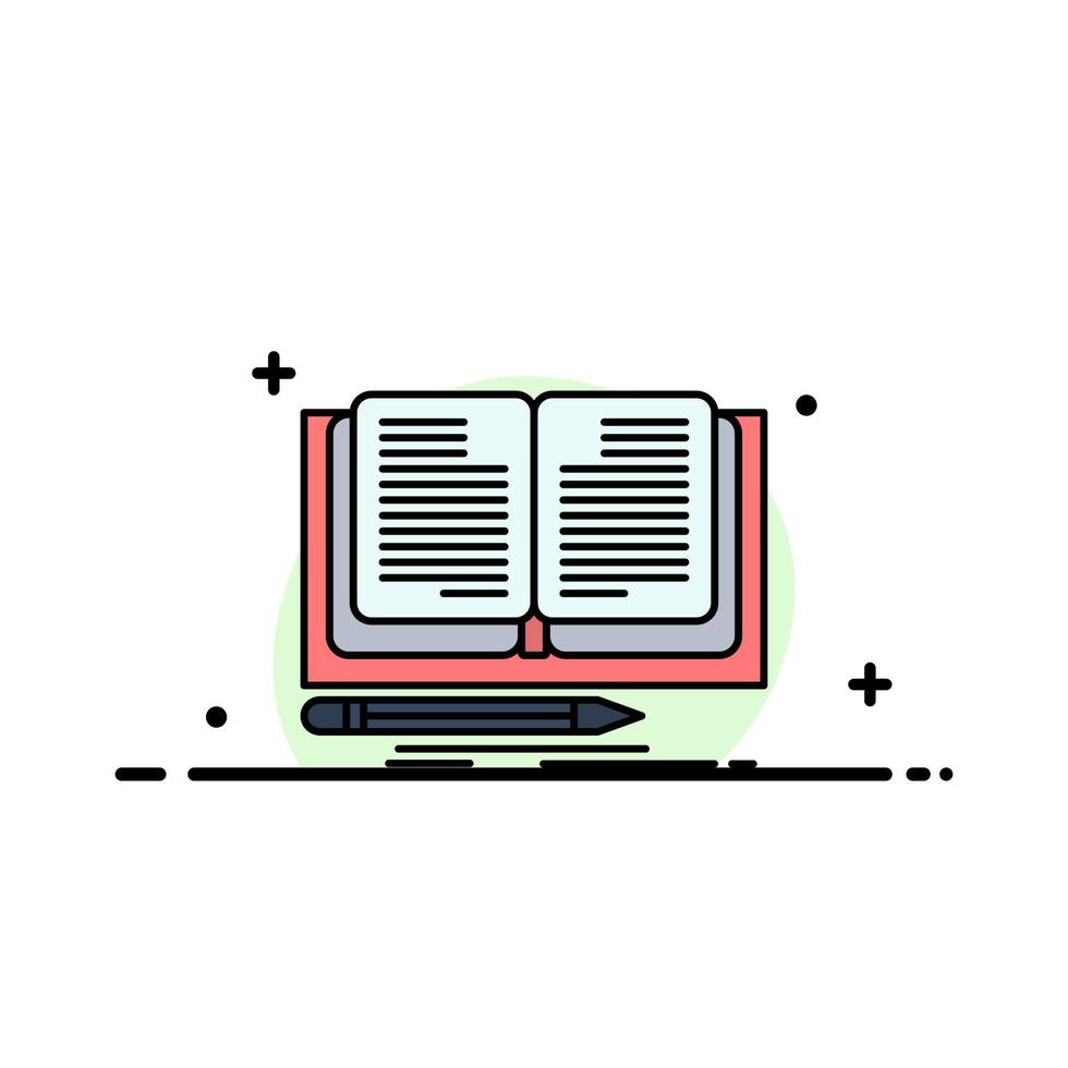 Writing Novel Book Story  Business Flat Line Filled Icon Vector Banner Template