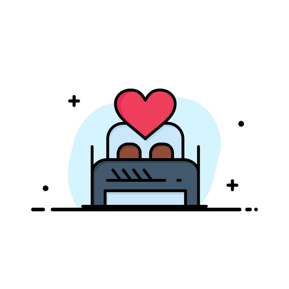 cama amor amante pareja san valentín noche habitación empresa logotipo plantilla color plano vector