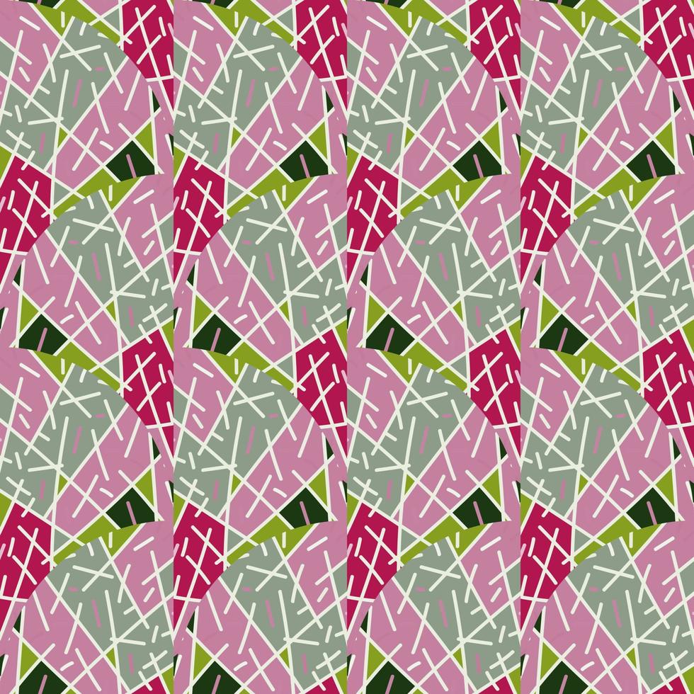 Creative tribal lines mosaic seamless pattern. Hand drawn geometric ethnic tile. Vintage line ornament vector