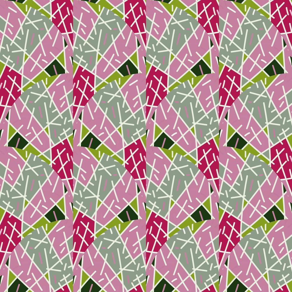 Creative tribal lines mosaic seamless pattern. Hand drawn geometric ethnic tile. Vintage line ornament vector