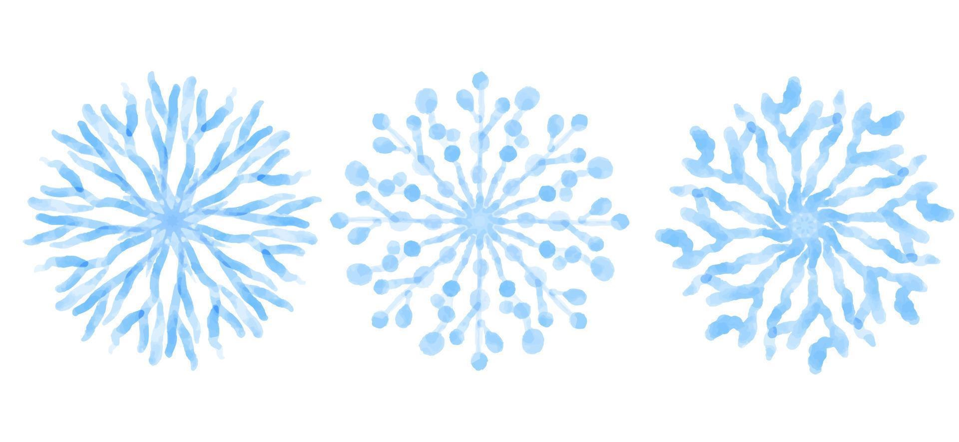 Blue snowflakes isolated on white background, vector illustration