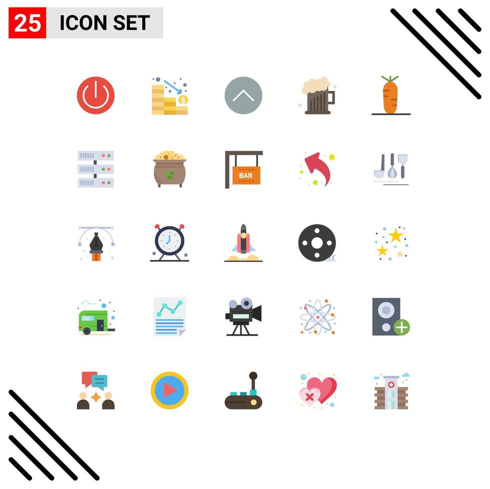 25 Creative Icons Modern Signs and Symbols of carrot father down dad multimedia Editable Vector Design Elements