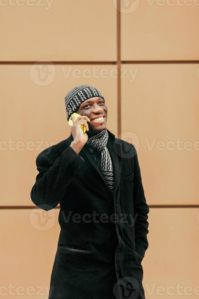 black african man talking photo