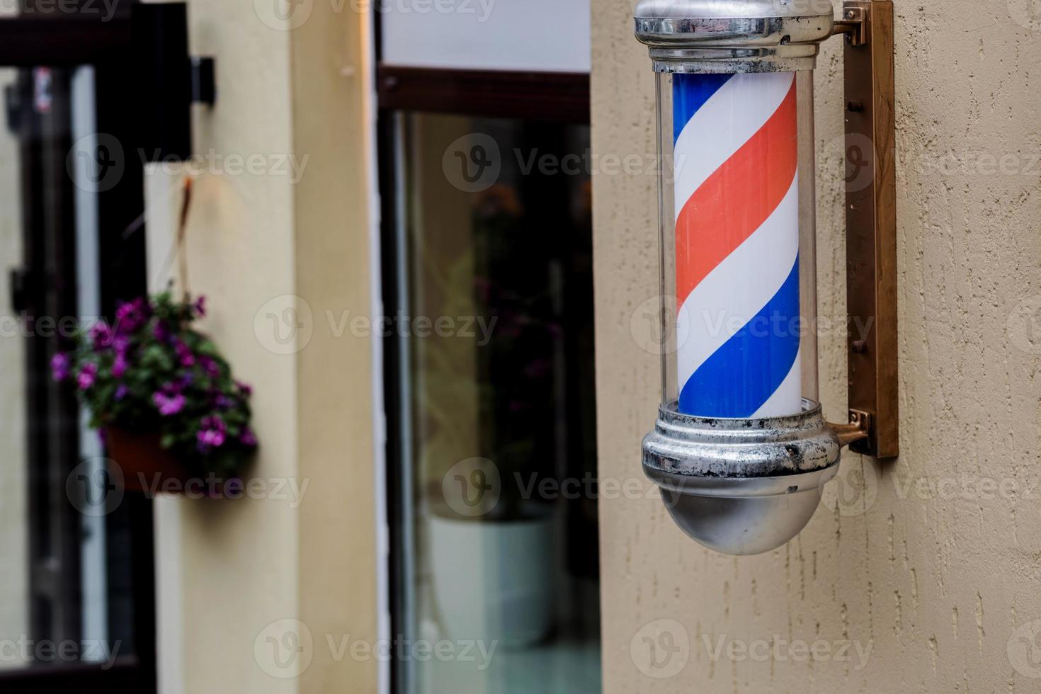 vintage barber shop pole photo