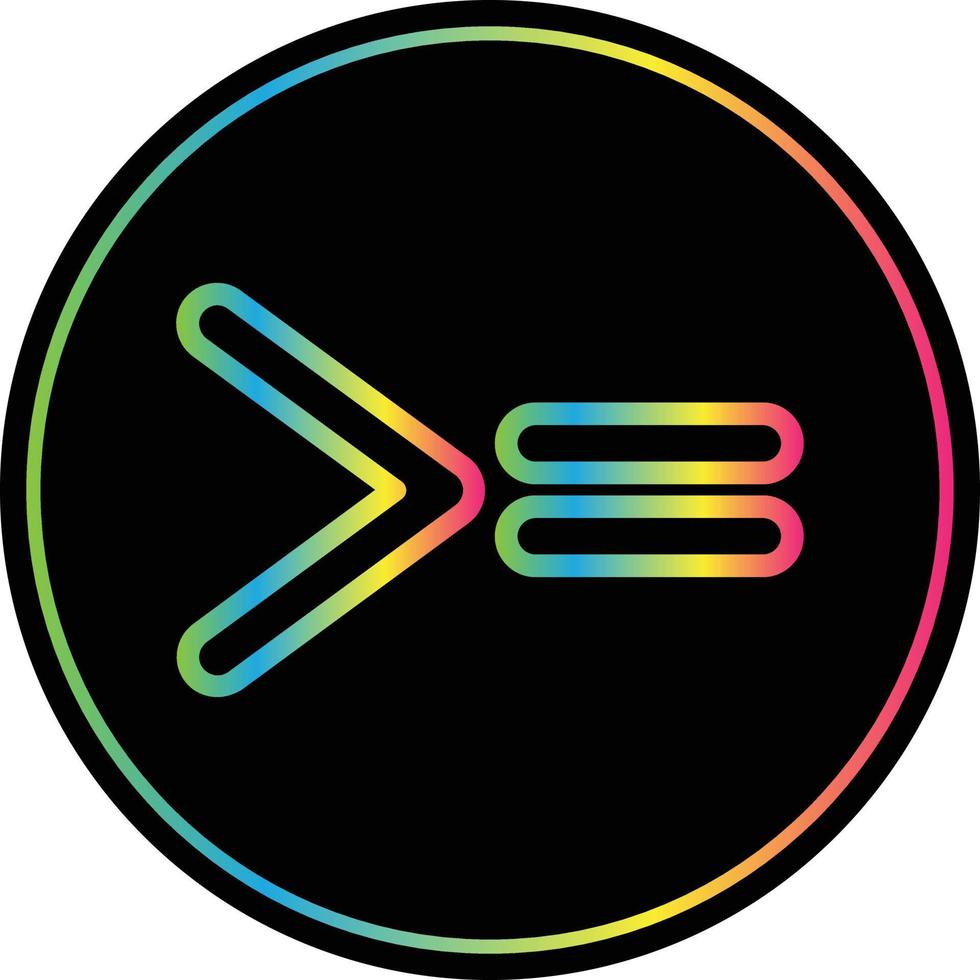 Greater Than Equal Vector Icon Design