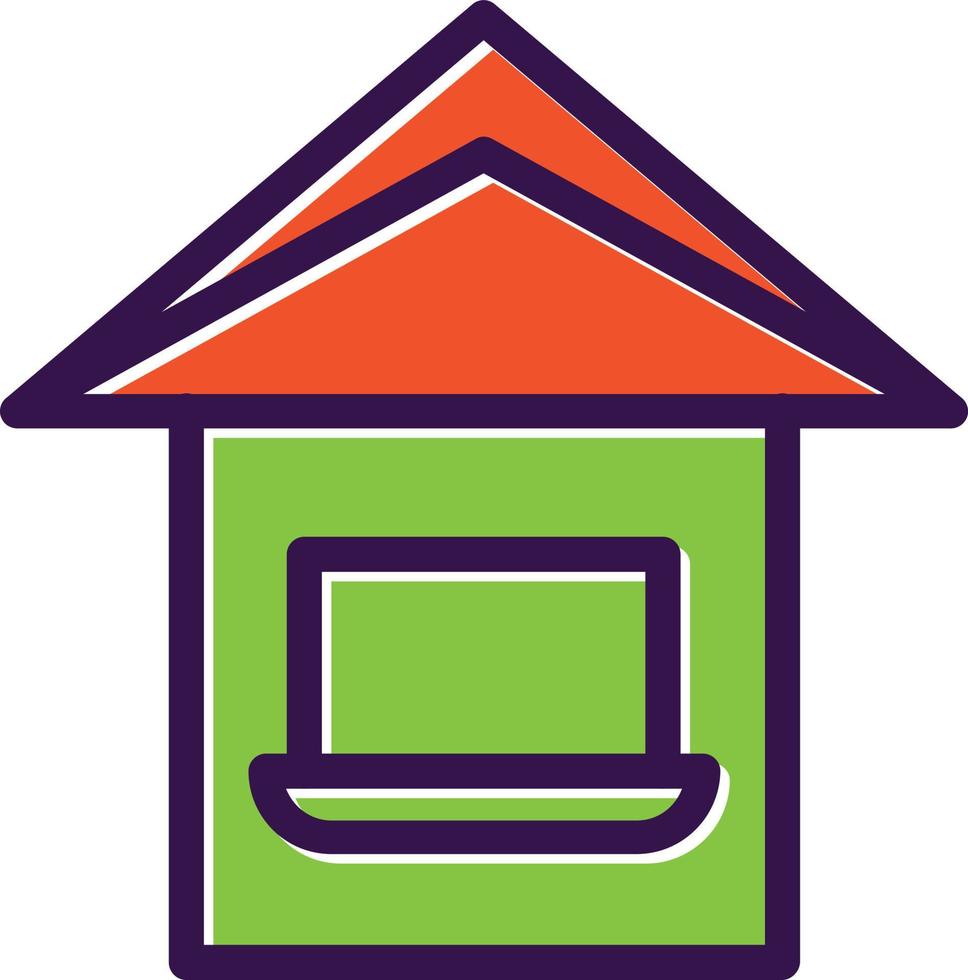 Laptop House Vector Icon Design