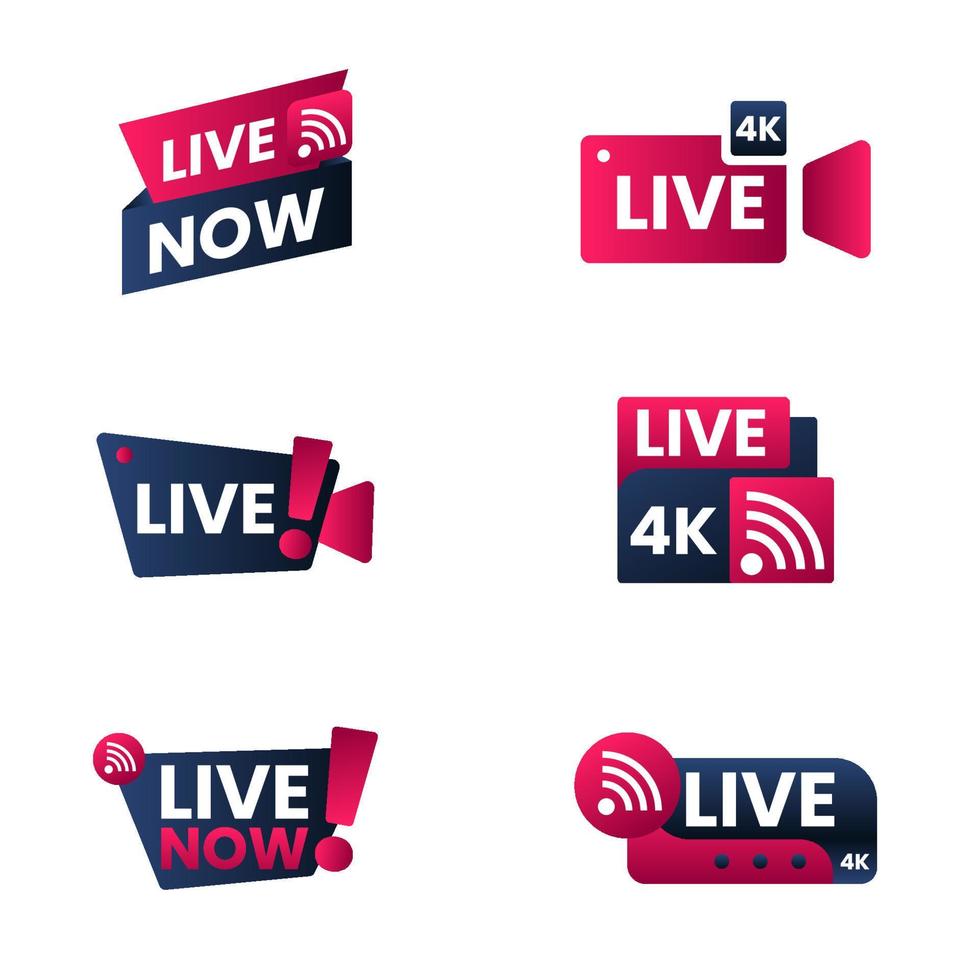 Live Badge Collection vector