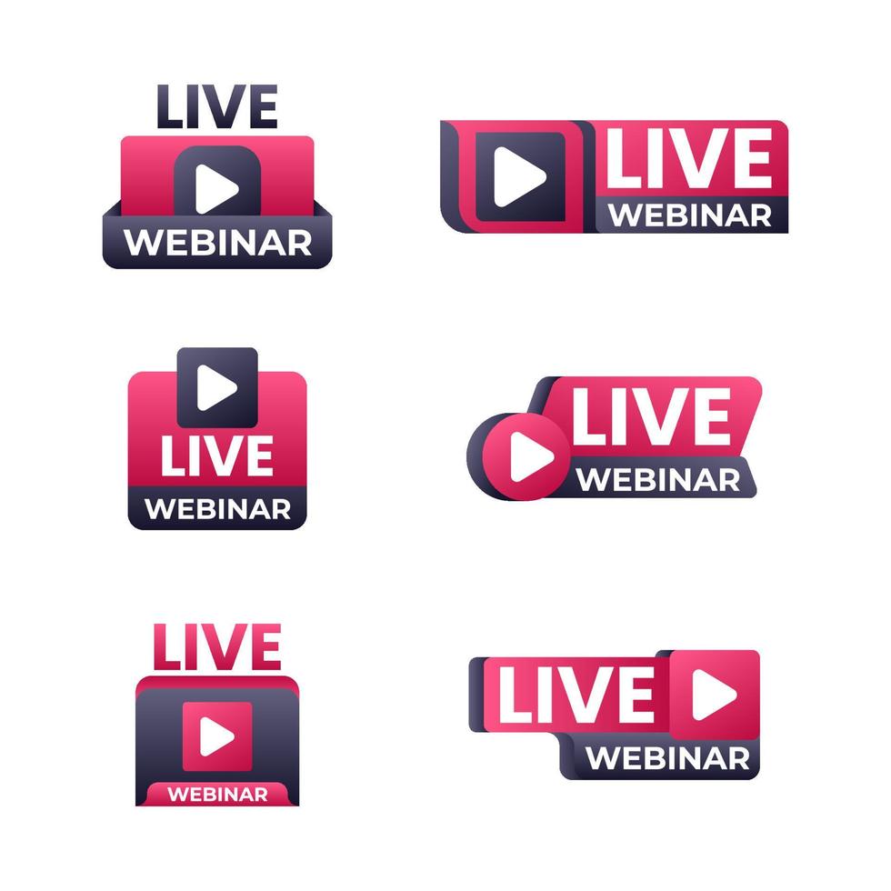 Live Webinar Social Media Badges vector