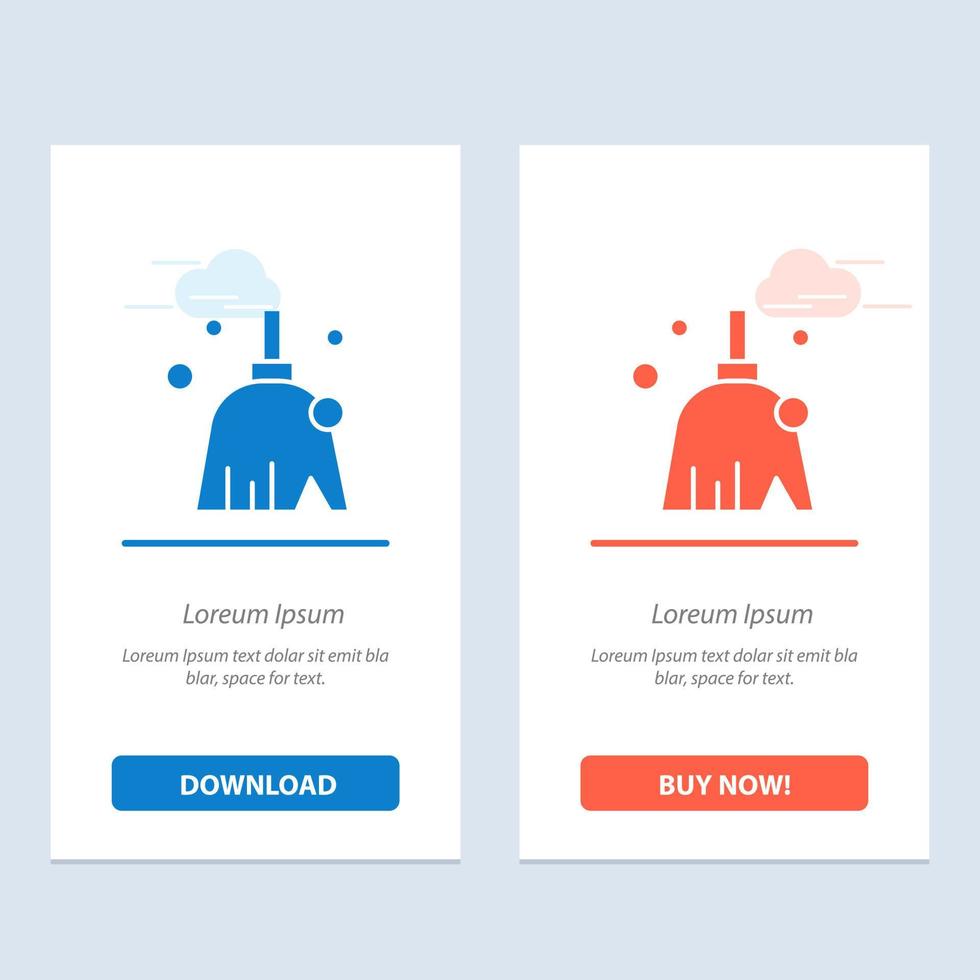 Broom Clean Cleaning Sweep  Blue and Red Download and Buy Now web Widget Card Template vector