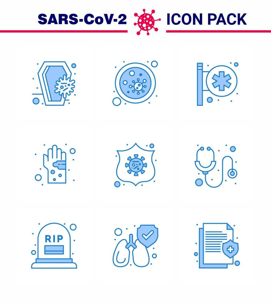 Coronavirus Precaution Tips icon for healthcare guidelines presentation 9 Blue icon pack such as hand dirty microbe bacterial medical center viral coronavirus 2019nov disease Vector Design Elemen