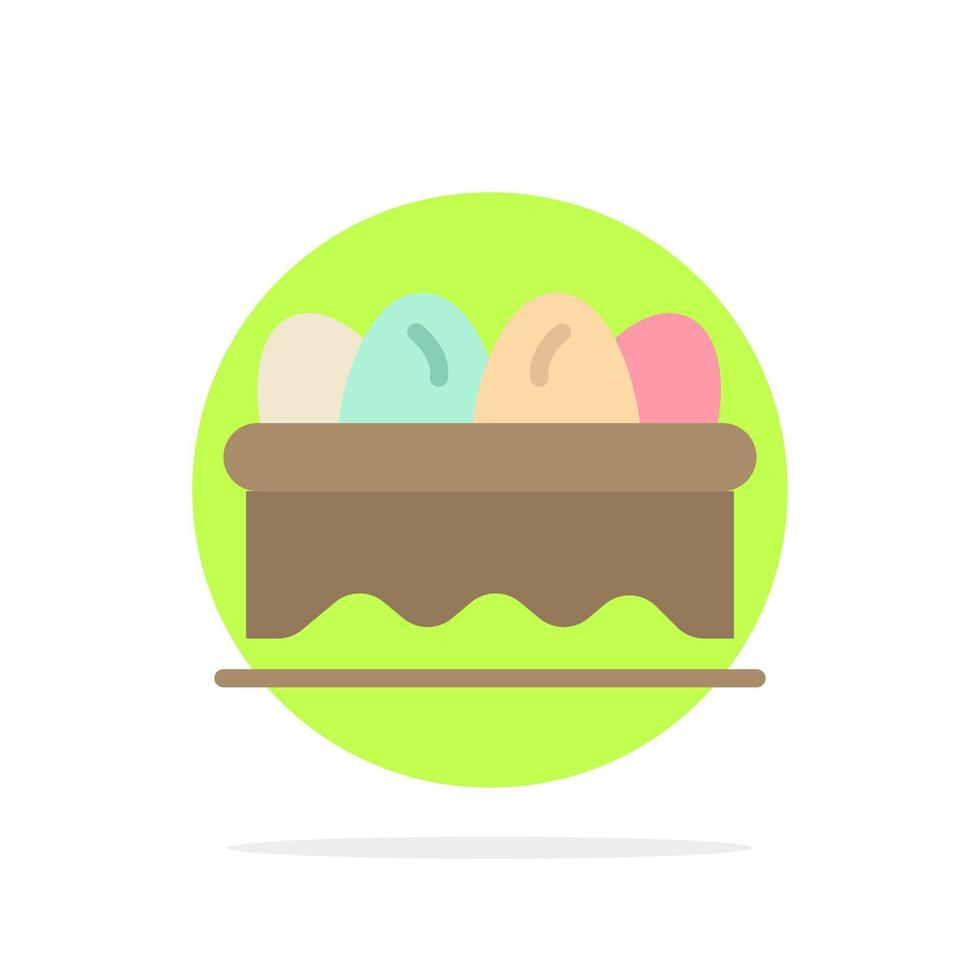 Basket Easter Egg Abstract Circle Background Flat color Icon vector