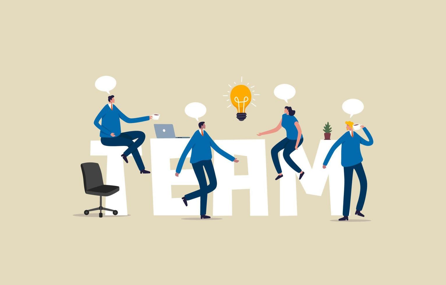 Coffee Break Ideas. Business team meeting for new ideas. Illustration vector