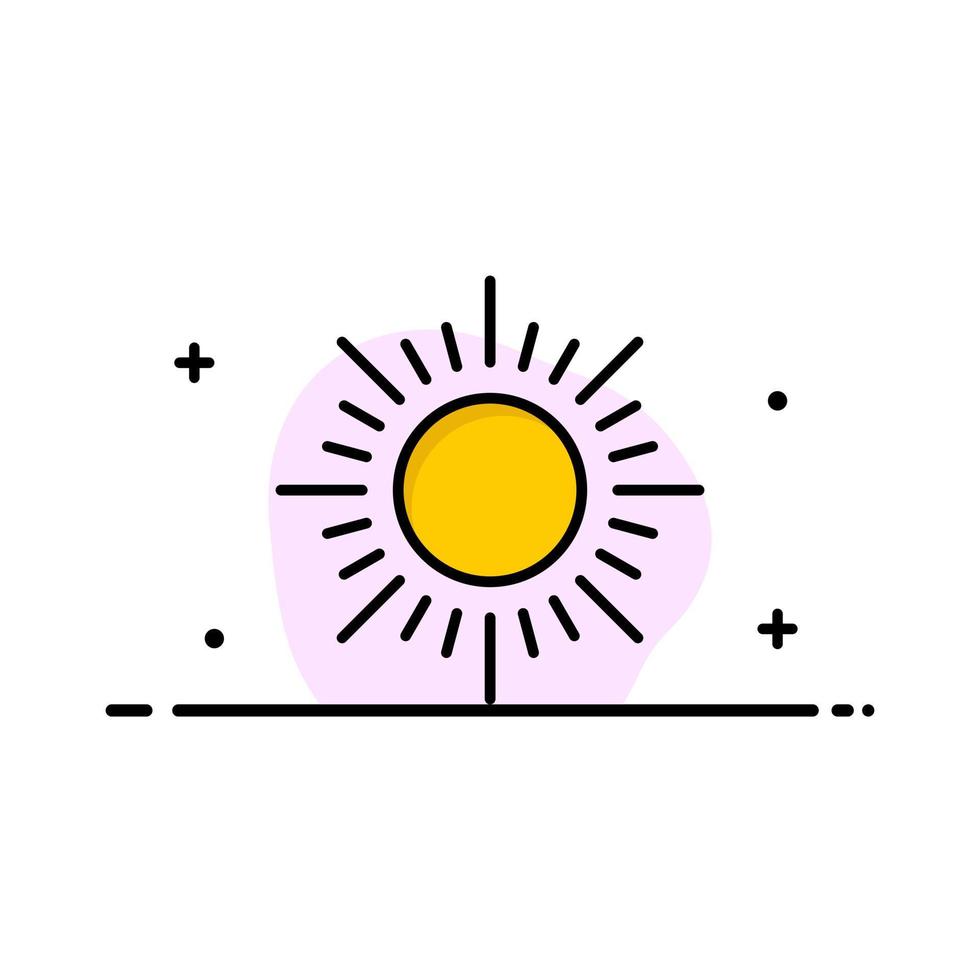 Sun Sunrise Sunset  Business Flat Line Filled Icon Vector Banner Template