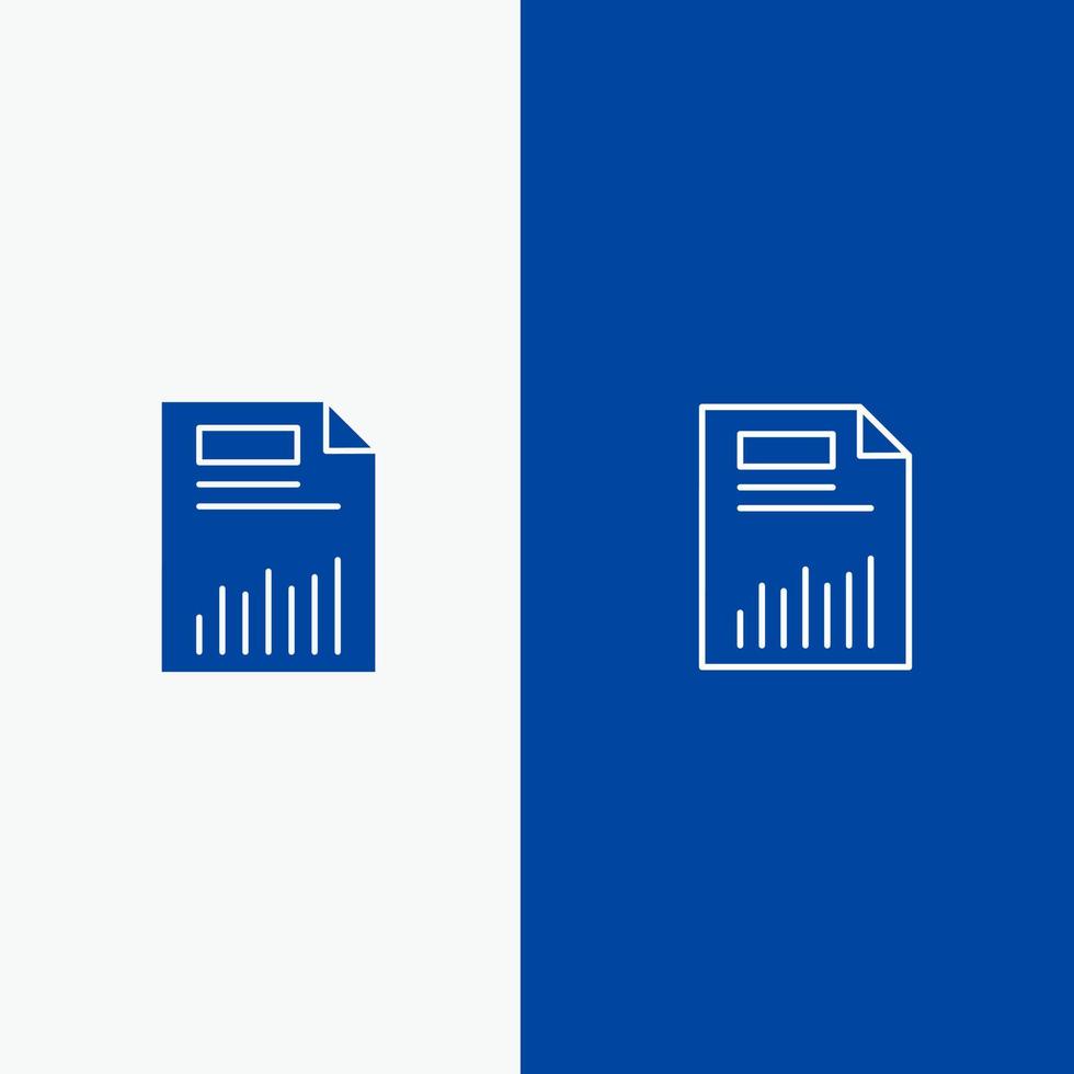 Document Business Chart Finance Graph Paper Statistics Line and Glyph Solid icon Blue banner Line and Glyph Solid icon Blue banner vector