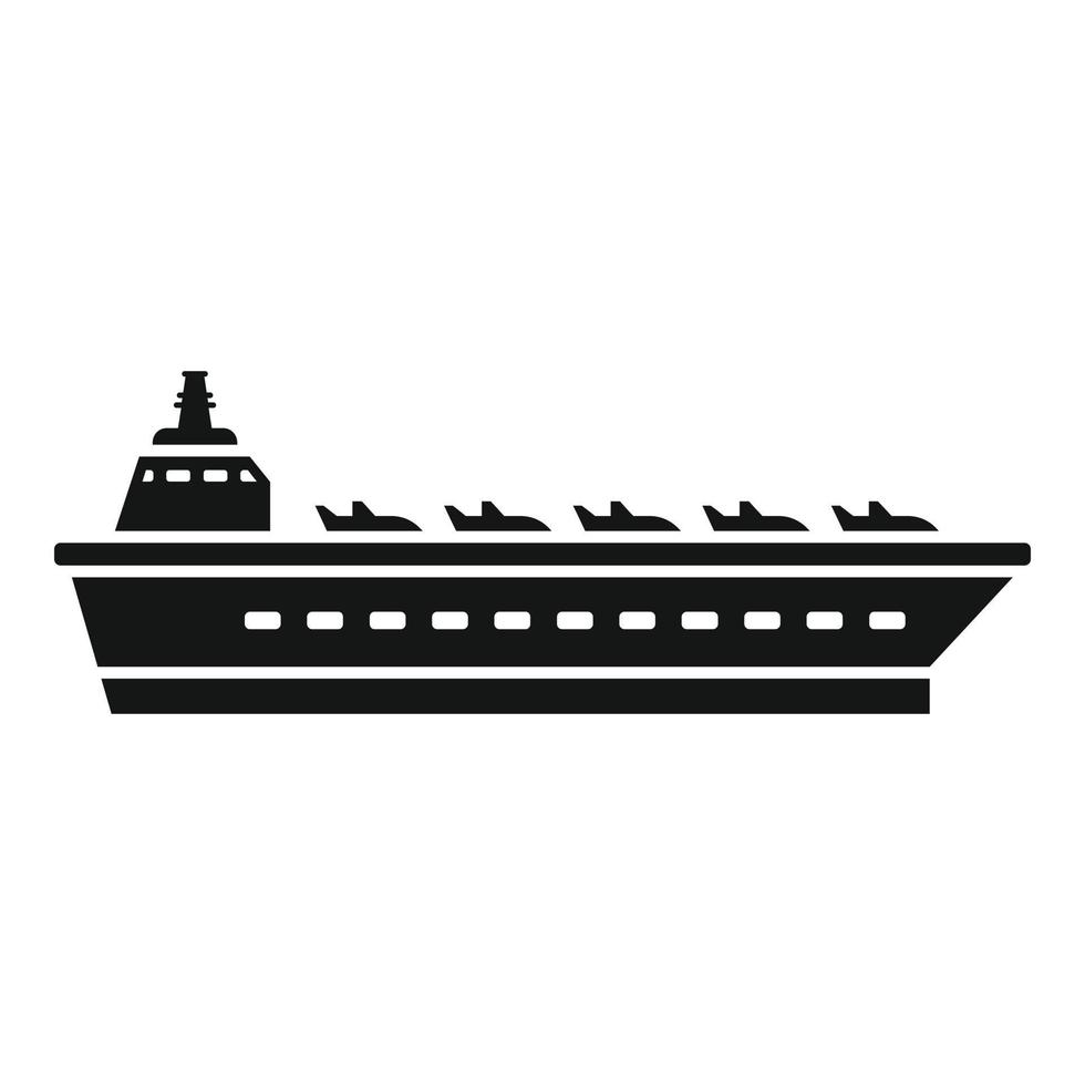 vector simple de icono de buque de guerra. barco de la Armada