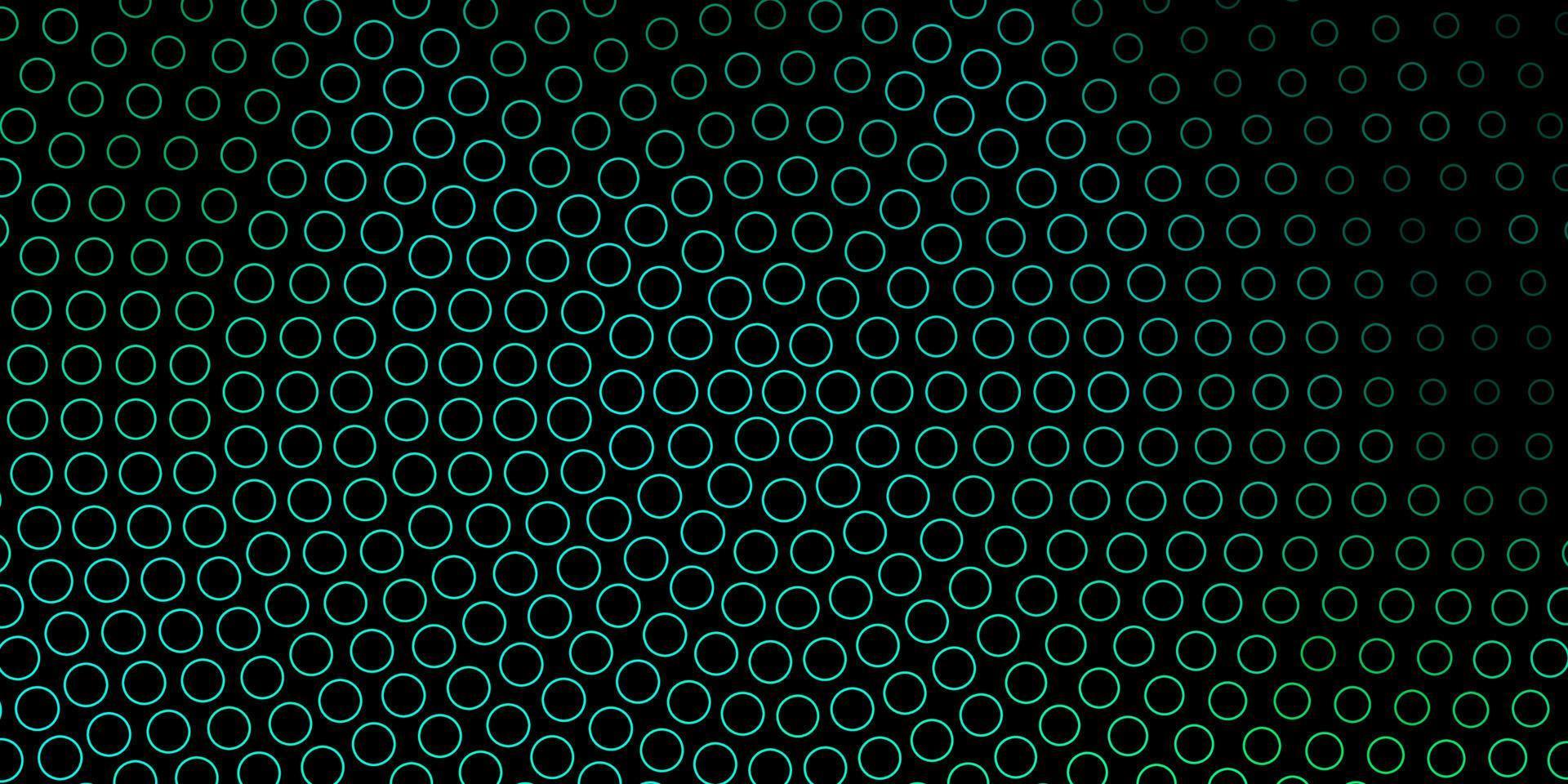 Dark Green vector background with circles.