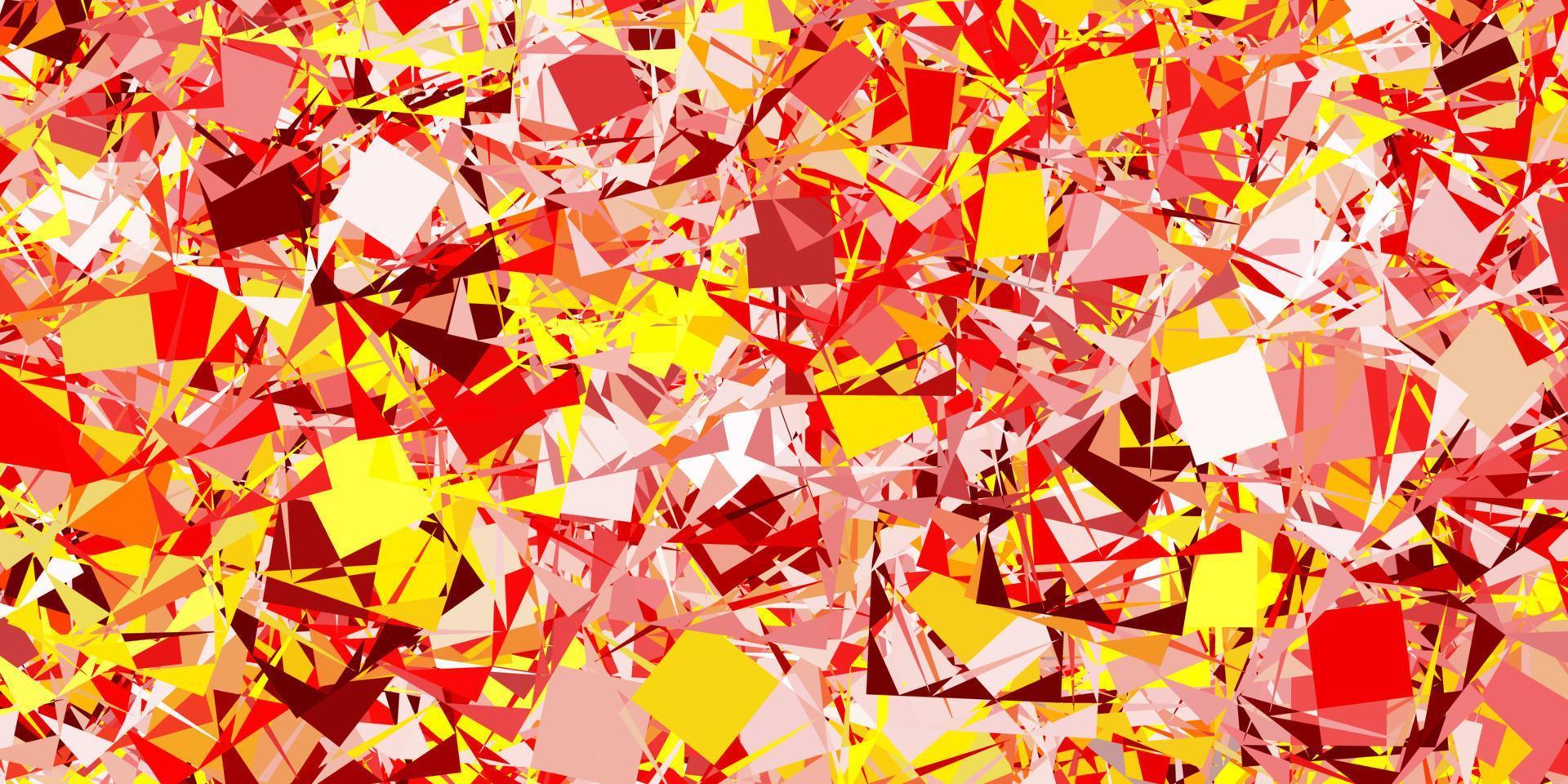 Light Red, Yellow vector backdrop with triangles, lines.