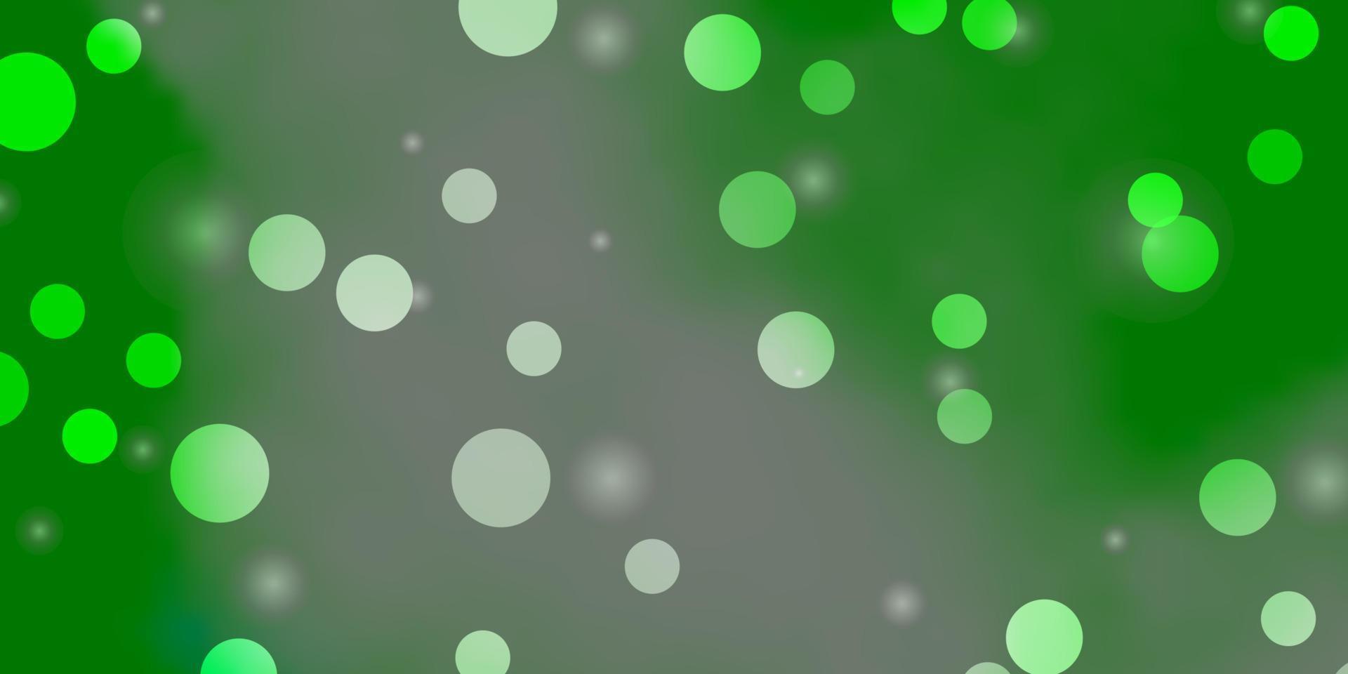 Light Green vector pattern with circles, stars.