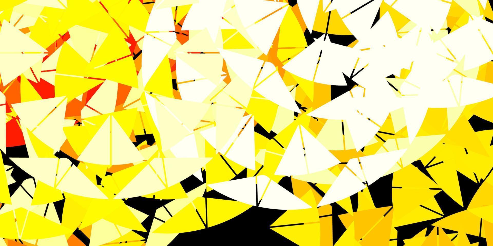 Light red, yellow vector background with triangles.
