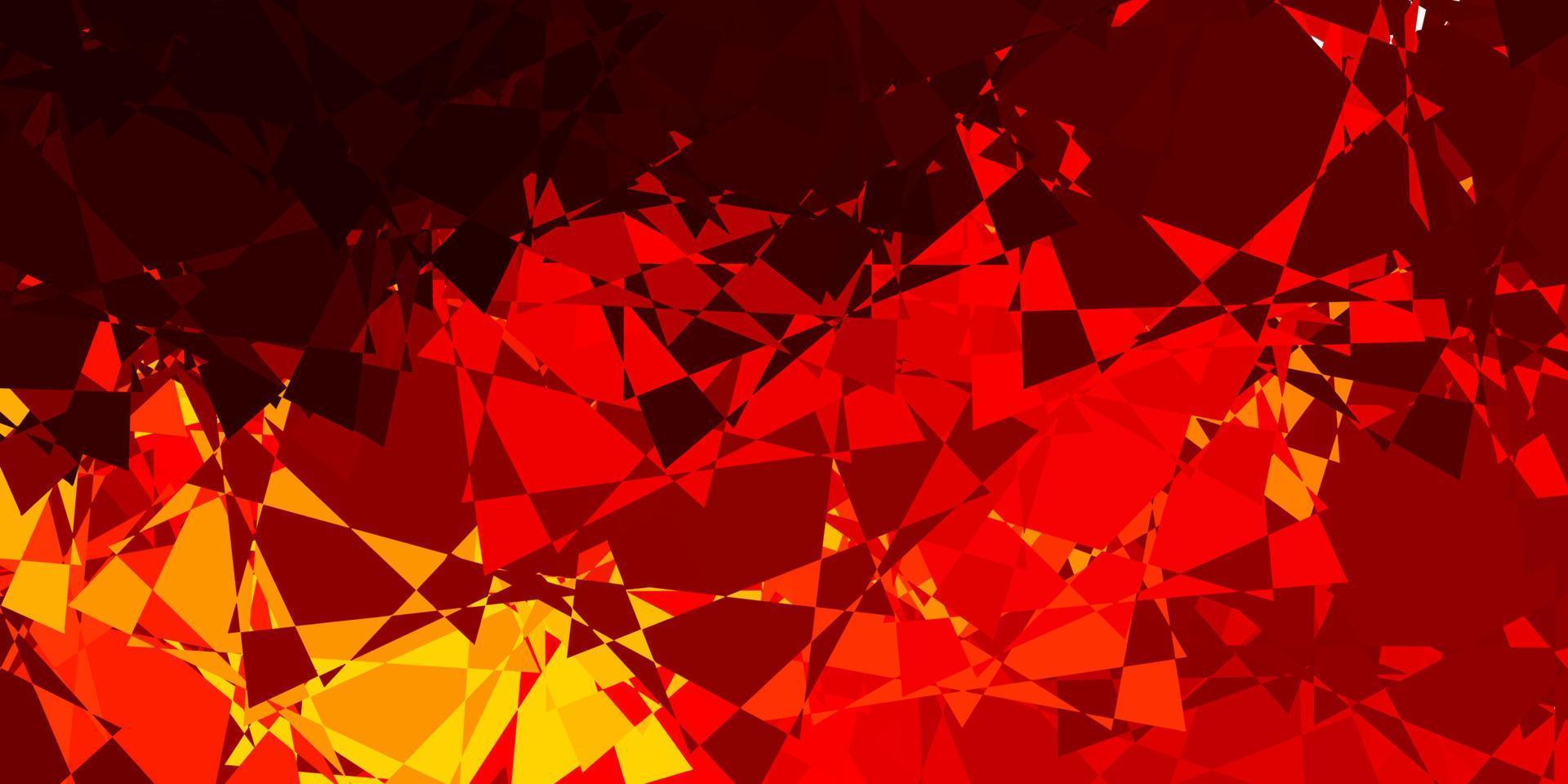 Dark Red, Yellow vector texture with random triangles.