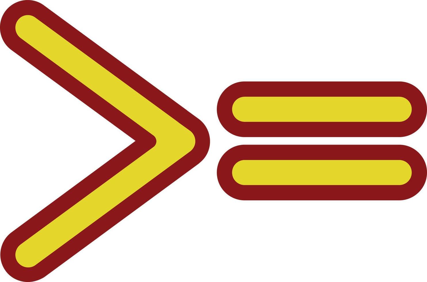Greater Than Equal Vector Icon Design
