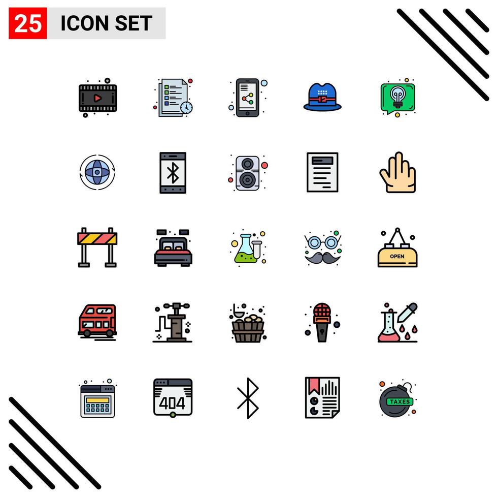 25 Creative Icons Modern Signs and Symbols of globe idea share document discussion american Editable Vector Design Elements