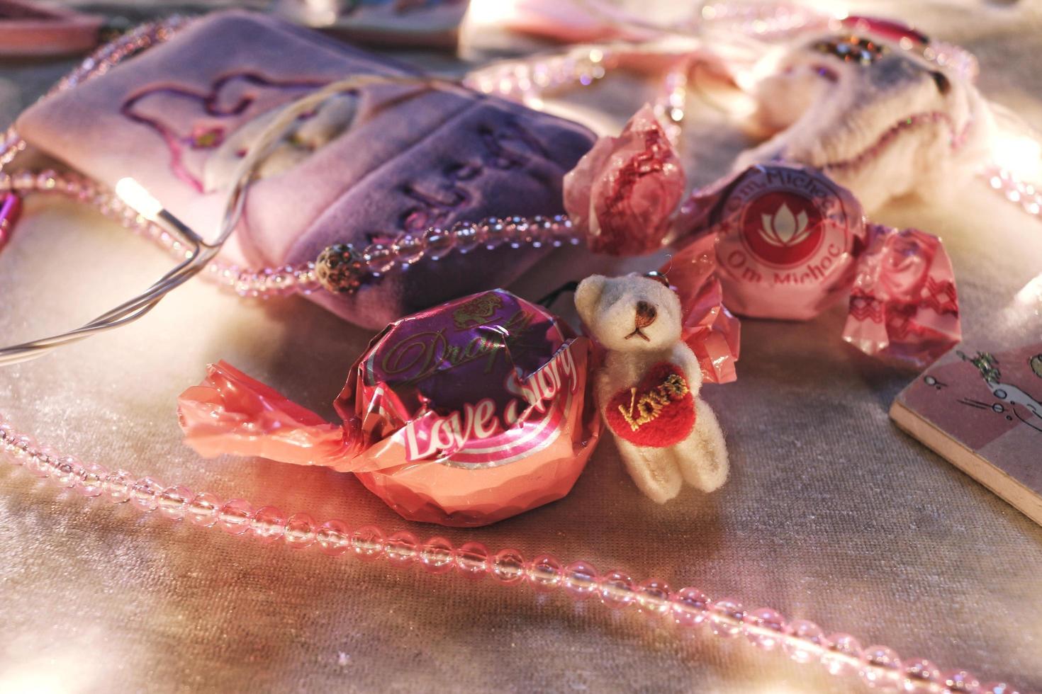 Presents Surrounded By Festive Ornamental Lights photo