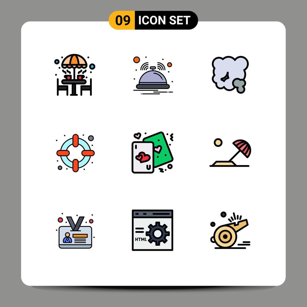 9 Creative Icons Modern Signs and Symbols of cards lifesaver service help pm Editable Vector Design Elements