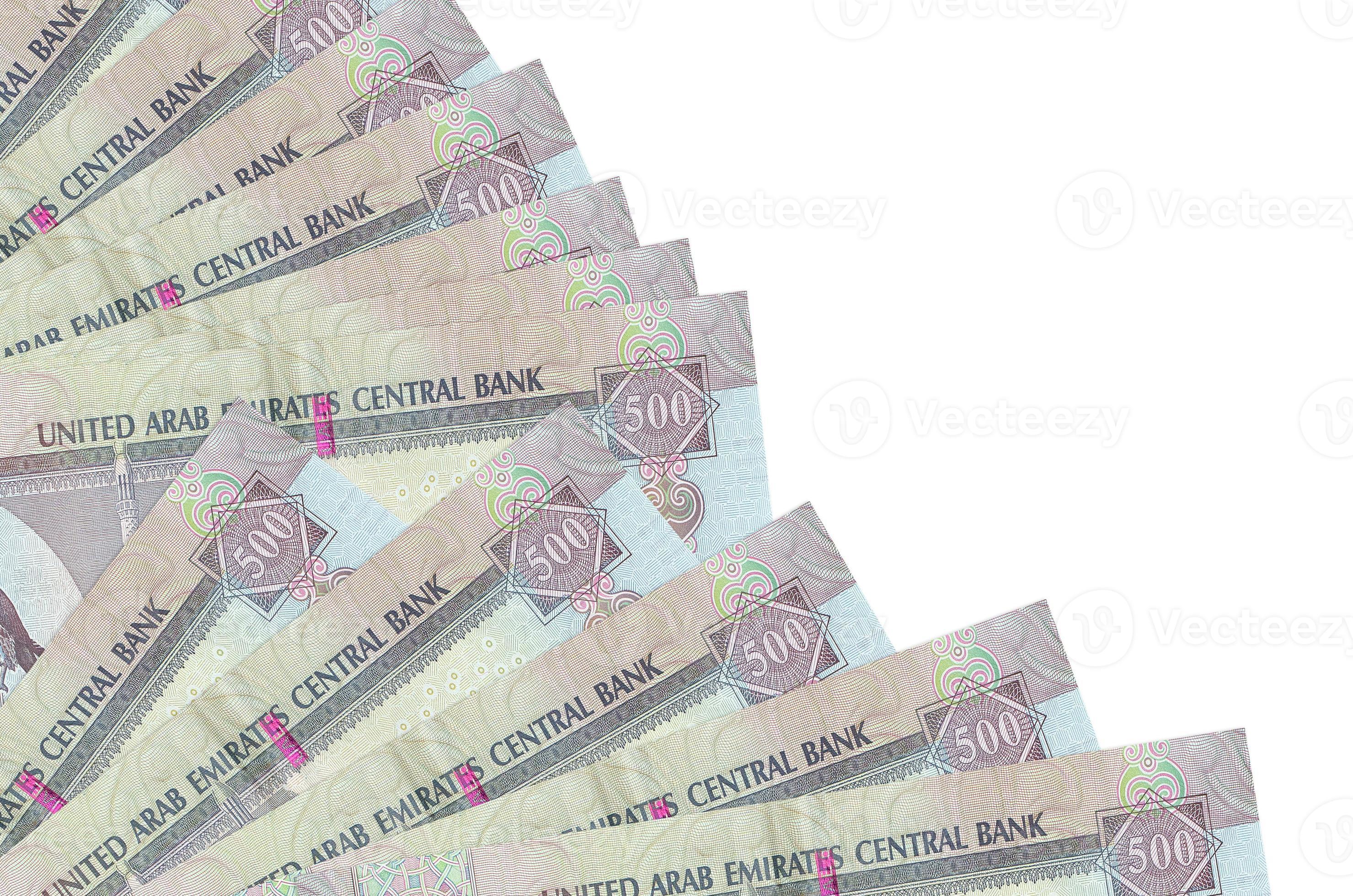 500 UAE Dirhams Bills Lies Isolated On White Background With Copy Space 500-uae-dirhams-bills-lies-isolated-on-white-background-with-copy-space