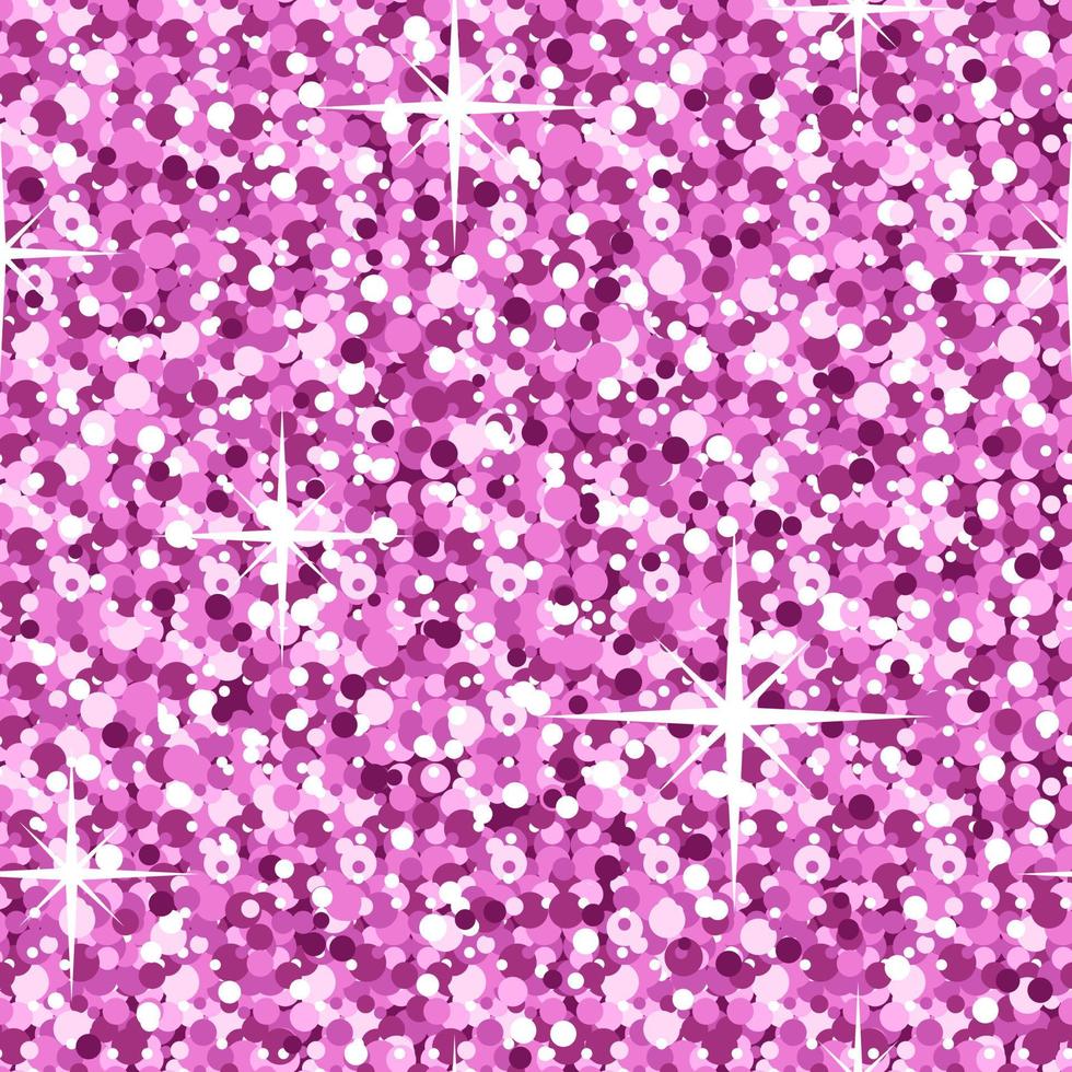 brillo brillante de patrones sin fisuras, estrellas, lentejuelas. fondo de color rosa brillante. para papel pintado, impresión sobre tela, envoltura vector