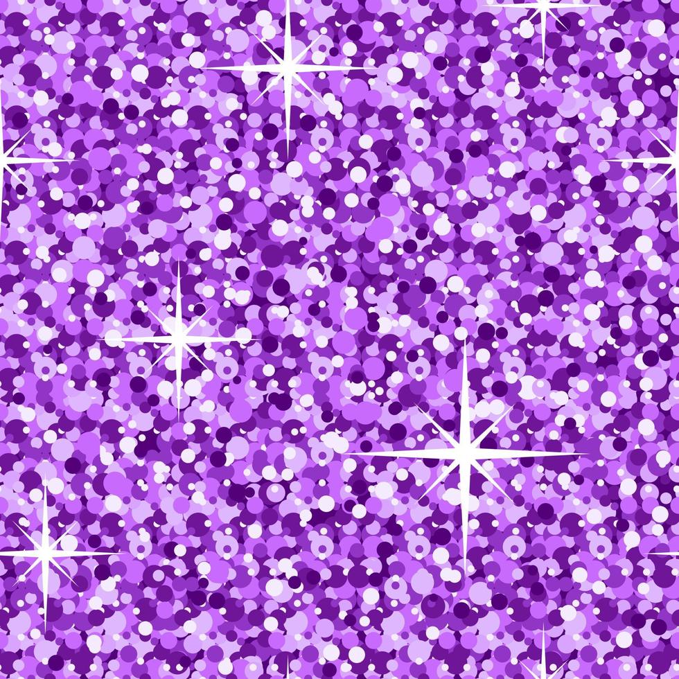 Seamless pattern shining glitter, stars, sequins. Shiny purple color background. For wallpaper, printing on fabric, wrapping vector