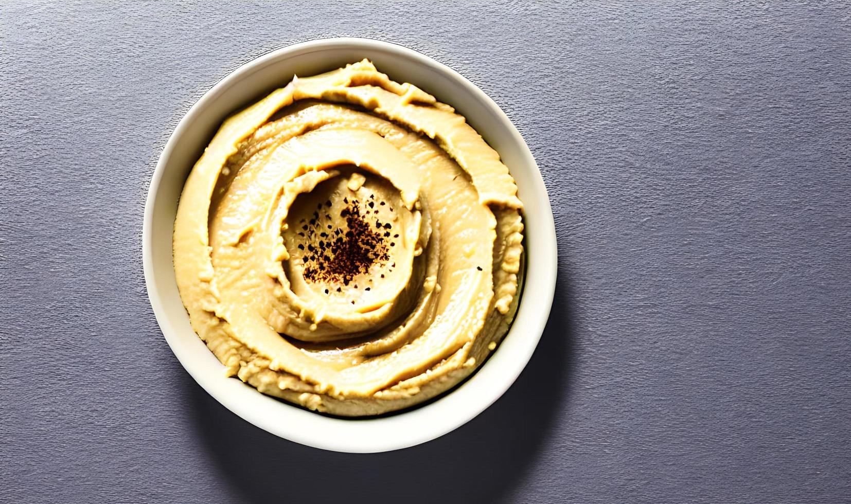 comida sana. hummus orgánico tradicional recién hecho. foto