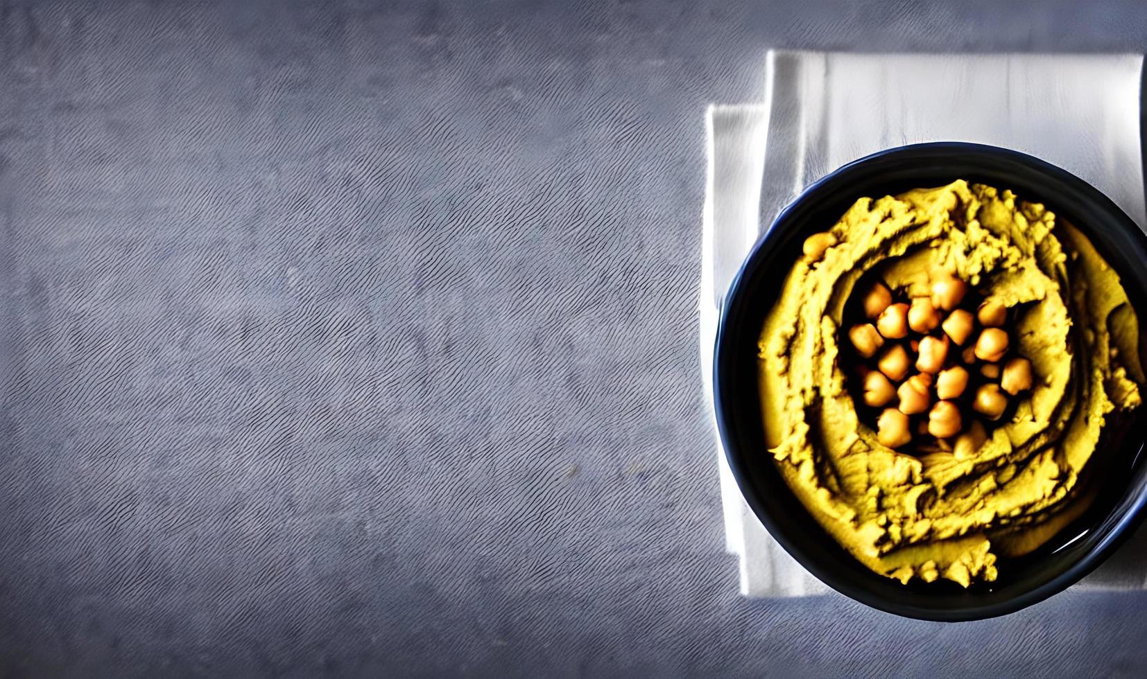 Healthy food. Traditional freshly made organic hummus. photo